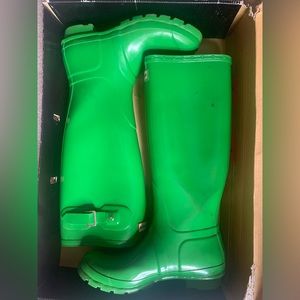 Apple Green Women’s Hunter Boots Size 7 Used with Box